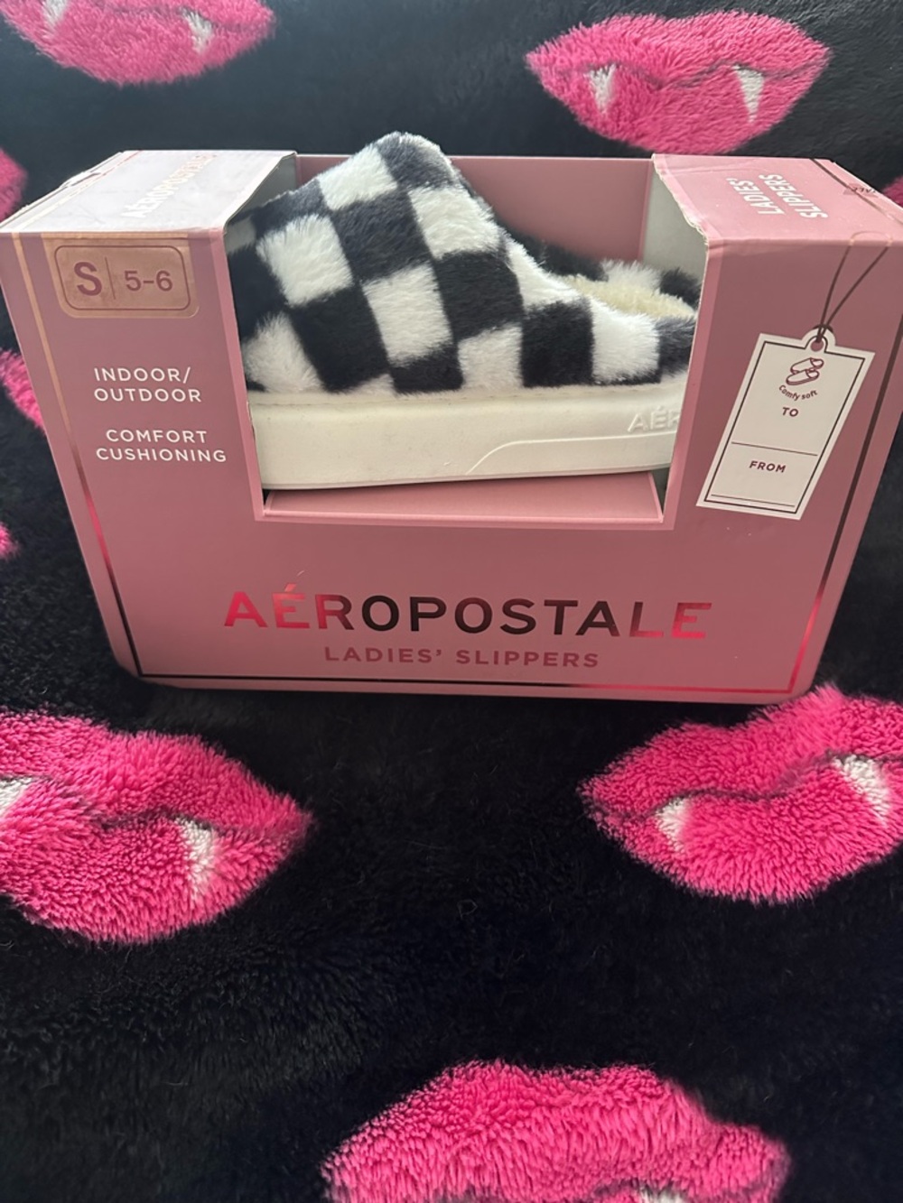 Aeropostale Cushion Slippers Checkered Indoor Outdoor S 5/6 New